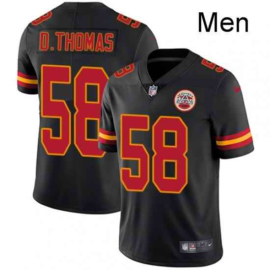 Men Nike Kansas City Chiefs 58 Derrick Thomas Limited Black Rush Vapor Untouchable NFL Jersey